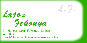 lajos fekonya business card